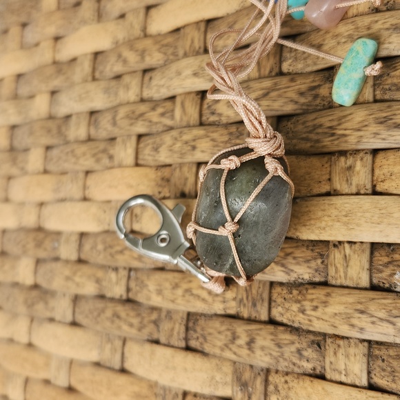 Labradorite Boho Crystal Keychain - Picture 3 of 4